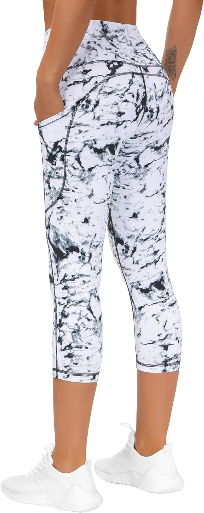 Thick High Waist Yoga Pants with Pockets, Tummy Control Workout Running Yoga Leggings for Women