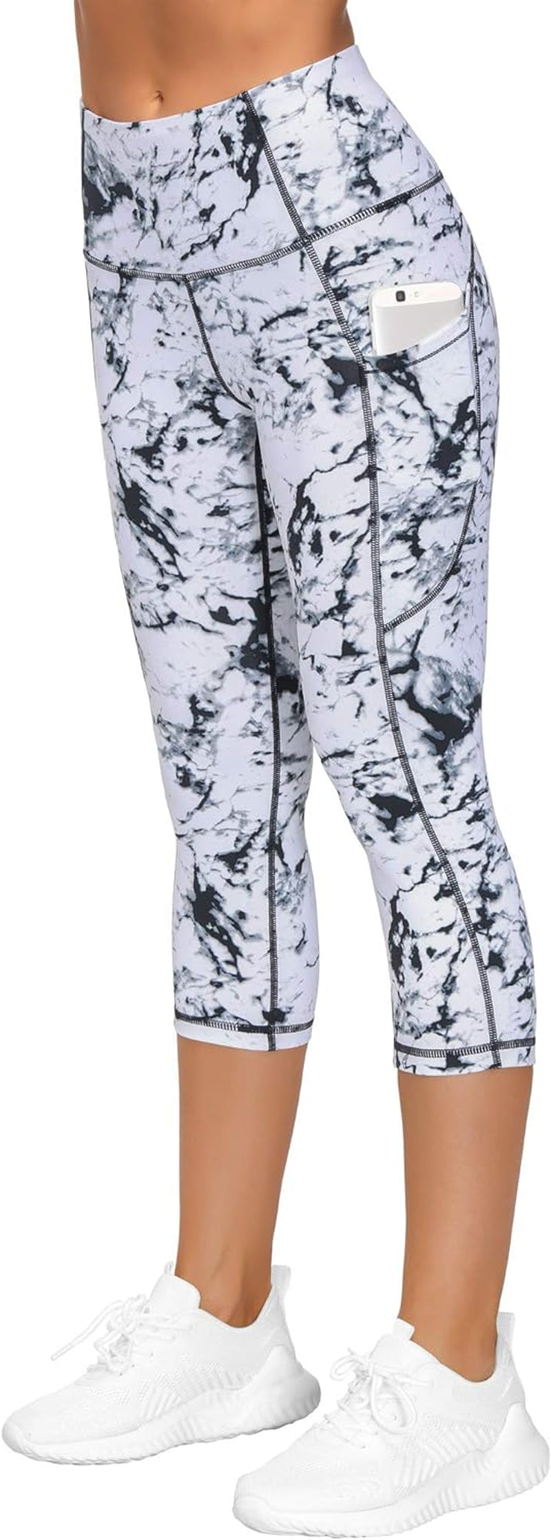 Thick High Waist Yoga Pants with Pockets, Tummy Control Workout Running Yoga Leggings for Women