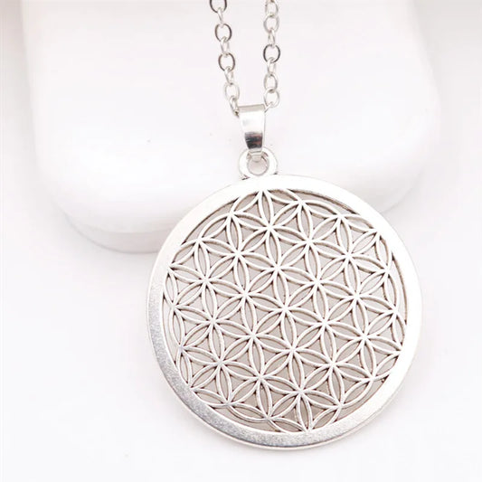 Flower of Life Charms Mandala Charms Mercaba Life Spirit Digital Secret Charm Fashion Sports Yoga Charms DIY Metal Necklace 1Pcs