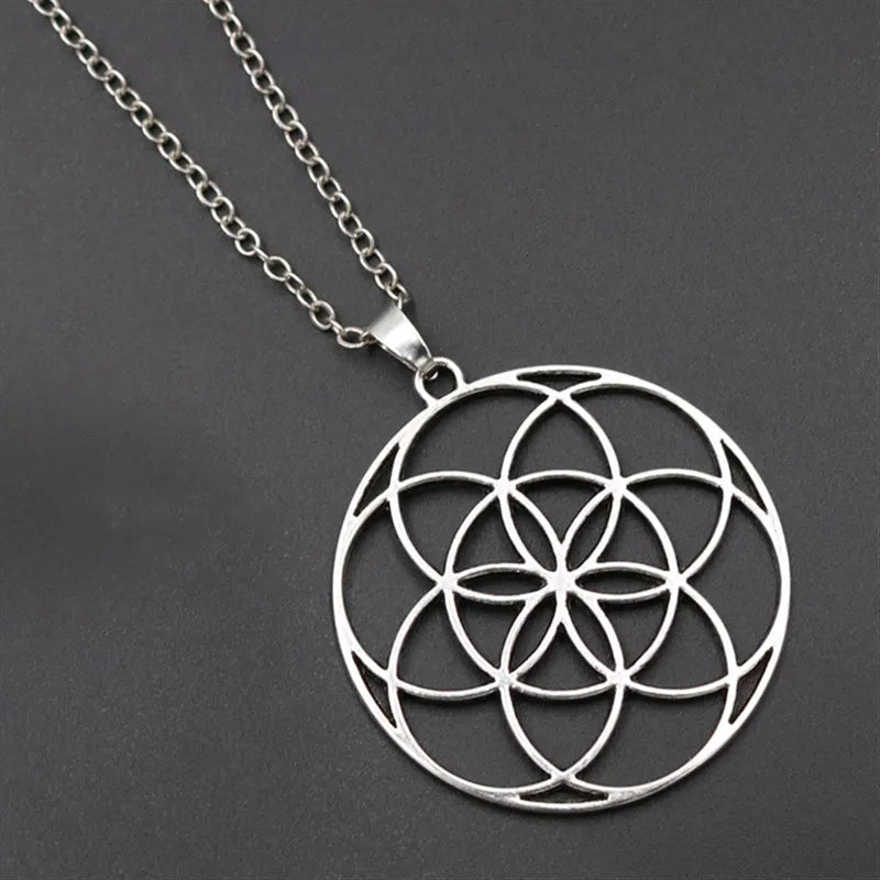 Flower of Life Charms Mandala Charms Mercaba Life Spirit Digital Secret Charm Fashion Sports Yoga Charms DIY Metal Necklace 1Pcs