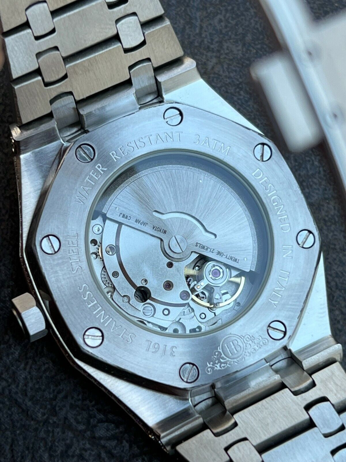 Real Mens MOISSANITE Watch Iced Automatic Skeleton 44Mm Hiphop Pass Diamond Test