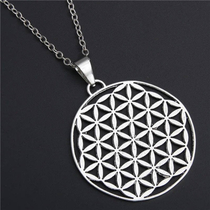 Flower of Life Charms Mandala Charms Mercaba Life Spirit Digital Secret Charm Fashion Sports Yoga Charms DIY Metal Necklace 1Pcs