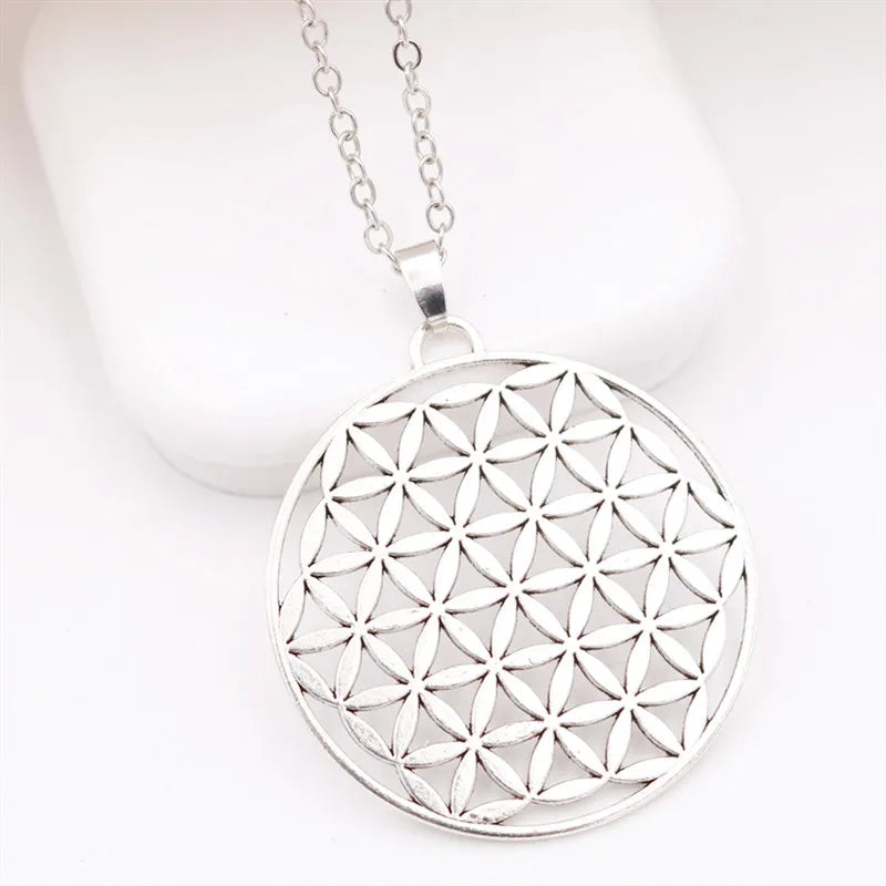 Flower of Life Charms Mandala Charms Mercaba Life Spirit Digital Secret Charm Fashion Sports Yoga Charms DIY Metal Necklace 1Pcs